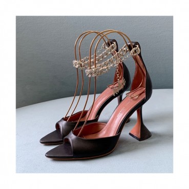 Amina Muaddi 2021 Women's Leather High Heel Sandal,AMS0009 - 아미나 무아디 2021 여성용 레더 하이힐 샌들,Size(225