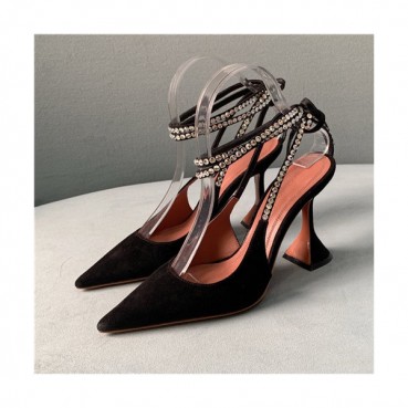 Amina Muaddi 2021 Women's Leather High Heel Sandal,AMS0007 - 아미나 무아디 2021 여성용 레더 하이힐 샌들,Size(225