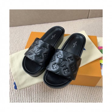 Louis Vuitton 2021 Women's Leather Slipper,LOUS2075 - 루이비통 2021 여성용 레더 슬리퍼,Size(225