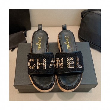 Chanel 2021 Women's Embroidery Slipper,CHAS0633 - 샤넬 2021 여성용 임브로이더리 슬리퍼,Size(225