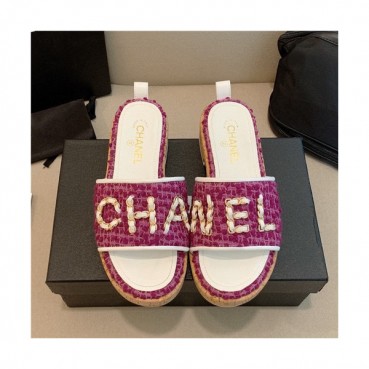 Chanel 2021 Women's Embroidery Slipper,CHAS0632 - 샤넬 2021 여성용 임브로이더리 슬리퍼,Size(225