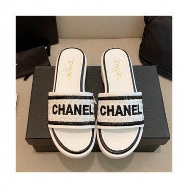 Chanel 2021 Women's Embroidery Slipper,CHAS0631 - 샤넬 2021 여성용 임브로이더리 슬리퍼,Size(225