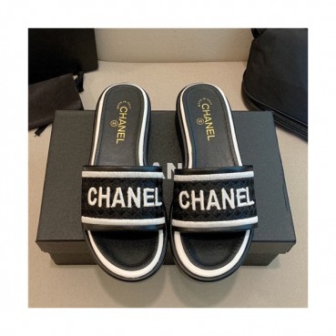 Chanel 2021 Women's Embroidery Slipper,CHAS0630 - 샤넬 2021 여성용 임브로이더리 슬리퍼,Size(225