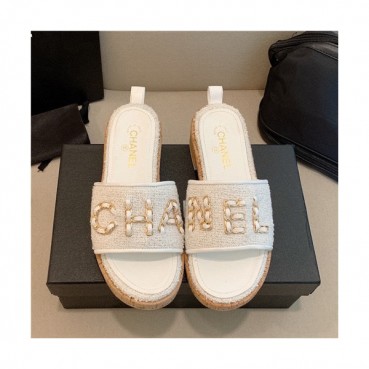 Chanel 2021 Women's Embroidery Slipper,CHAS0629 - 샤넬 2021 여성용 임브로이더리 슬리퍼,Size(225