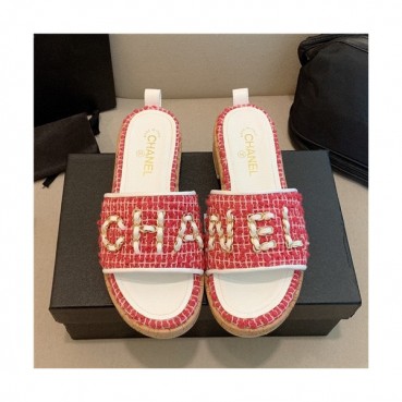 Chanel 2021 Women's Embroidery Slipper,CHAS0628 - 샤넬 2021 여성용 임브로이더리 슬리퍼,Size(225
