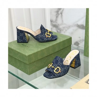 Gucci 2021 Women's Leather High Heel Slipper,GUCS1535 - 구찌 2021 여성용 레더 하이힐 슬리퍼,Size(225