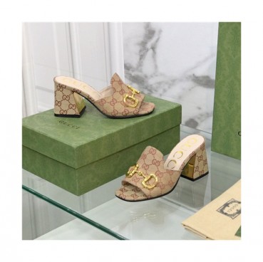 Gucci 2021 Women's Leather High Heel Slipper,GUCS1533 - 구찌 2021 여성용 레더 하이힐 슬리퍼,Size(225