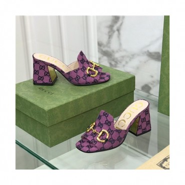 Gucci 2021 Women's Leather High Heel Slipper,GUCS1532 - 구찌 2021 여성용 레더 하이힐 슬리퍼,Size(225