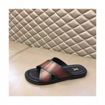 Louis Vuitton 2021 Men's Leather Slipper,LOUS2046 - 루이비통 2021 남성용 레더 슬리퍼,Size(240