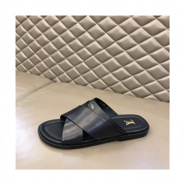 Louis Vuitton 2021 Men's Leather Slipper,LOUS2044 - 루이비통 2021 남성용 레더 슬리퍼,Size(240