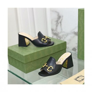 Gucci 2021 Women's Leather High Heel Slipper,GUCS1477 - 구찌 2021 여성용 레더 하이힐 슬리퍼,Size(225
