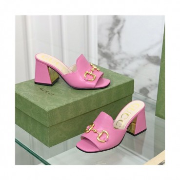 Gucci 2021 Women's Leather High Heel Slipper,GUCS1474 - 구찌 2021 여성용 레더 하이힐 슬리퍼,Size(225