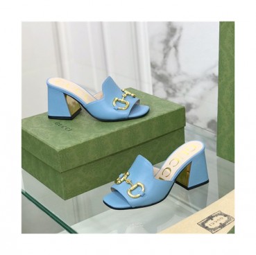 Gucci 2021 Women's Leather High Heel Slipper,GUCS1473 - 구찌 2021 여성용 레더 하이힐 슬리퍼,Size(225