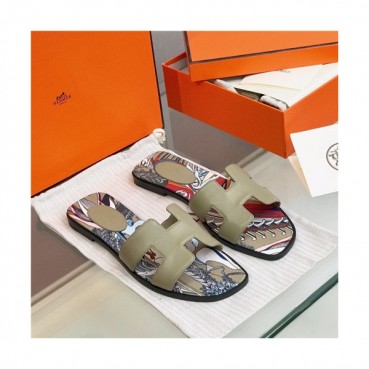 Hermes 2021 Women's Leather Slipper,HERS0464 - 에르메스 2021 여성용 레더 슬리퍼,Size(225