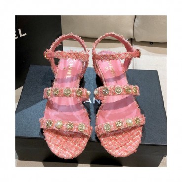 [매장판]Chanel 2021 Women's Leather Sandal,CHAS0621 - 샤넬 2021 여성용 레더 샌들,Size(225
