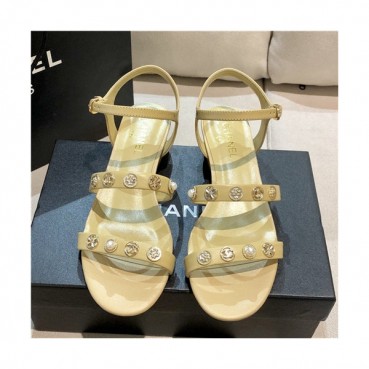[매장판]Chanel 2021 Women's Leather Sandal,CHAS0619 - 샤넬 2021 여성용 레더 샌들,Size(225