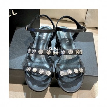 [매장판]Chanel 2021 Women's Leather Sandal,CHAS0615 - 샤넬 2021 여성용 레더 샌들,Size(225
