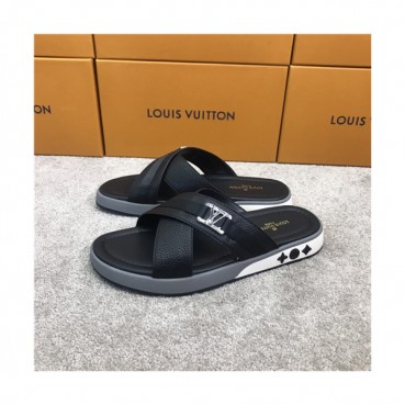 Louis Vuitton 2021 Men's Leather Slipper,LOUS2036 - 루이비통 2021 남성용 레더 슬리퍼,Size(240