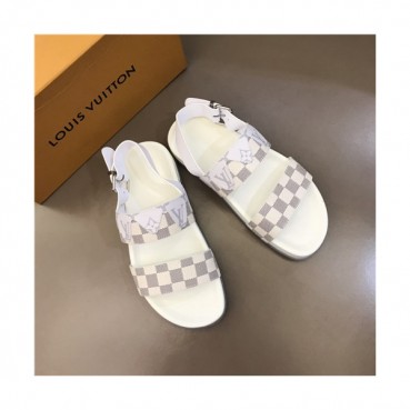 Louis Vuitton 2021 Men's Leather Slipper,LOUS2028 - 루이비통 2021 남성용 레더 슬리퍼,Size(240