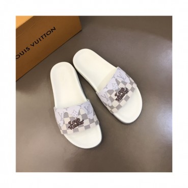Louis Vuitton 2021 Men's Leather Slipper,LOUS2027 - 루이비통 2021 남성용 레더 슬리퍼,Size(240