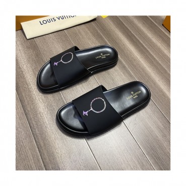 Louis Vuitton 2021 Men's Leather Slipper,LOUS2005 - 루이비통 2021 남성용 레더 슬리퍼,Size(240