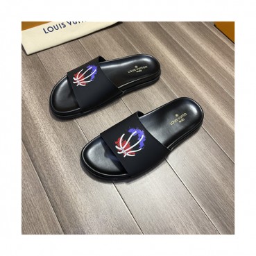 Louis Vuitton 2021 Men's Leather Slipper,LOUS2003 - 루이비통 2021 남성용 레더 슬리퍼,Size(240