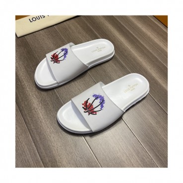 Louis Vuitton 2021 Men's Leather Slipper,LOUS2002 - 루이비통 2021 남성용 레더 슬리퍼,Size(240