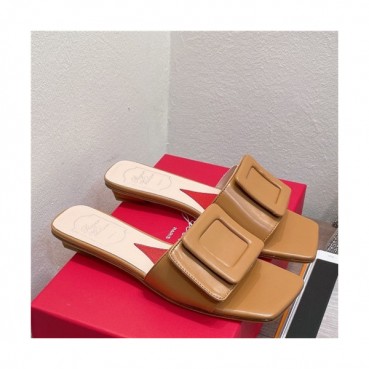Roger Vivier 2021 Women's Leather Slipper,RVS0178 - 로저비비에 2021 여성용 레더 슬리퍼,Size(225