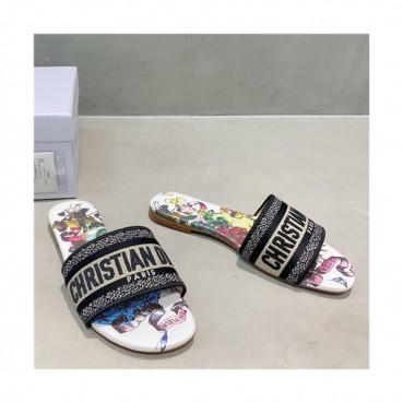 [세련되고 이뻐]Dior 2021 Women's Embroidery Slipper,DIOS0366 - 디올 2021 여성용 임브로이더리 슬리퍼,Size(225