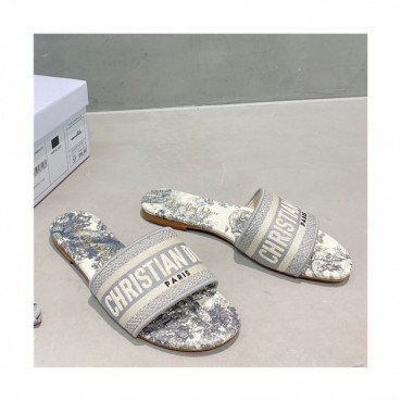 [세련되고 이뻐]Dior 2021 Women's Embroidery Slipper,DIOS0362 - 디올 2021 여성용 임브로이더리 슬리퍼,Size(225