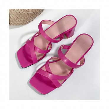 By Far 2021 Women's Leather High Heel Sandal,BYFS0027 - 바이파 2021 여성용 레더 하이힐 샌들,Size(225