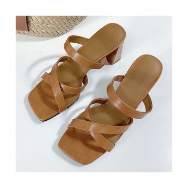 By Far 2021 Women's Leather High Heel Sandal,BYFS0025 - 바이파 2021 여성용 레더 하이힐 샌들,Size(225