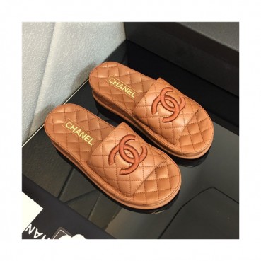 Chanel 2021 CC Logo Leather Slipper - 샤넬 2021 CC로고 레더 슬리퍼,Size(225