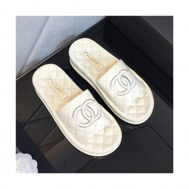 Chanel 2021 CC Logo Leather Slipper - 샤넬 2021 CC로고 레더 슬리퍼,Size(225