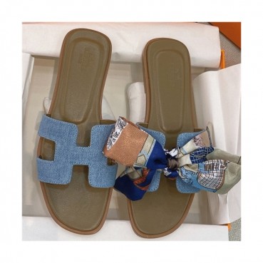 Hermes 2021 Women's Leather Slipper - 에르메스 2021 여성용 레더 슬리퍼,Size(225
