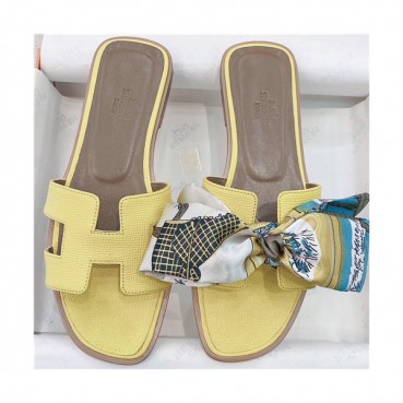 Hermes 2021 Women's Leather Slipper - 에르메스 2021 여성용 레더 슬리퍼,Size(225