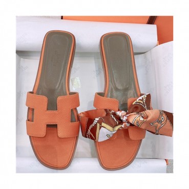 Hermes 2021 Women's Leather Slipper - 에르메스 2021 여성용 레더 슬리퍼,Size(225