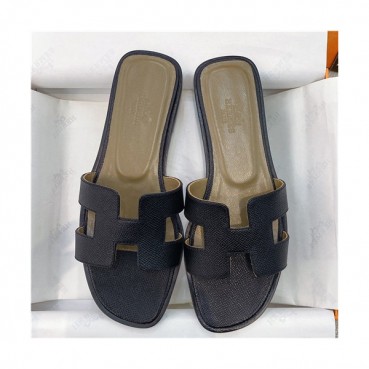 Hermes 2021 Women's Leather Slipper - 에르메스 2021 여성용 레더 슬리퍼,Size(225
