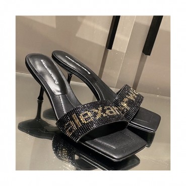 Alexander Wang 2021 Women's Leather High Heel Slipper - 알렉산더왕 2021 여성용 레더 하이힐 슬리퍼,Size(225