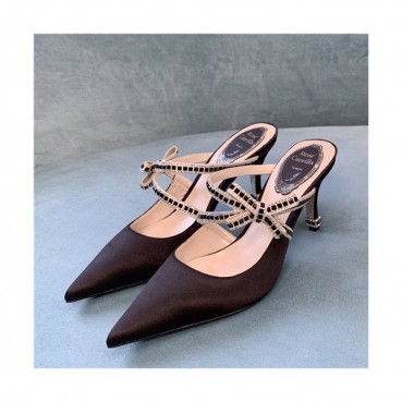 Rene Caovilla 2021 Women's Leather High Heel Slipper - 르네까오빌라 2021 여성용 레더 하이힐 슬리퍼,Size(225