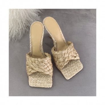 Bottega Veneta 2021 Women's Weaving High Heel Slipper - 보테가베네타 2021 여성용 위빙 하이힐 슬리퍼,Size(225