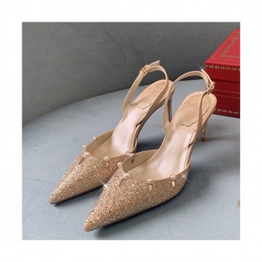Rene Caovilla 2021 Women's Leather High Heel Sandal - 르네까오빌라 2021 여성용 레더 하이힐 샌들,Size(225