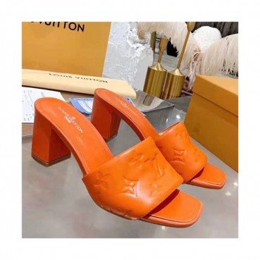 Louis Vuitton 2021 Women's Leather High Heel Slipper - 루이비통 2021 여성용 레더 하이힐 슬리퍼 ,Size(225