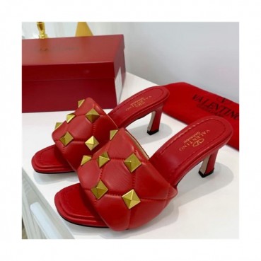 Valentino 2021 Women's Leather High Heel Slipper - 발렌티노 2021 여성용 레더 하이힐 슬리퍼,Size(225