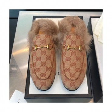 Gucci 2020 Women's Leather Wool Slipper - 구찌 2020 여성용 레더 울 슬리퍼,Size(225