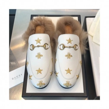 Gucci 2020 Women's Leather Wool Slipper - 구찌 2020 여성용 레더 울 슬리퍼,Size(225