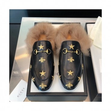 Gucci 2020 Women's Leather Wool Slipper - 구찌 2020 여성용 레더 울 슬리퍼,Size(225