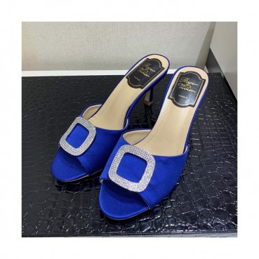 Roger Vivier 2019 Ladies Silk Middle-heel Slipper 