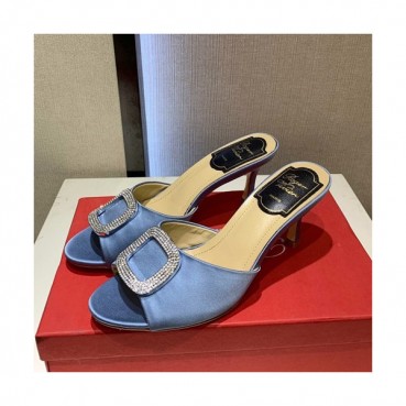 Roger Vivier 2019 Ladies Silk Middle-heel Slipper 