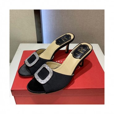 Roger Vivier 2019 Ladies Silk Middle-heel Slipper 